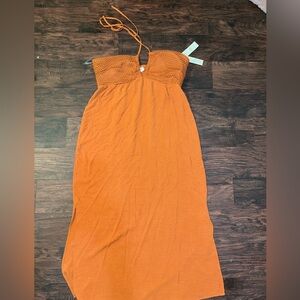 Rust Colored Halter Maxi Dress